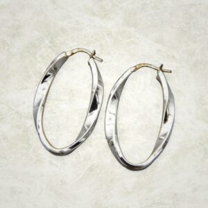 925 Sterling Silver Twisted Hoop Earrings — Minimalist Everyday Pair — view 1