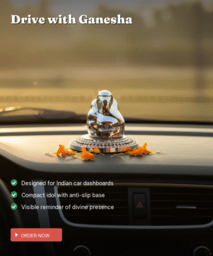 925 Silver Ganesha Car Dashboard Idol — Compact Pure Silver with Anti-Slip Base — view 2