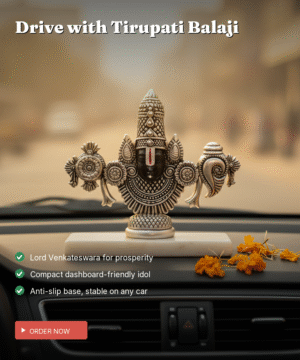 925 Silver Tirupati Balaji Car Dashboard Idol — Compact Hallmarked Venkateswara — view 2