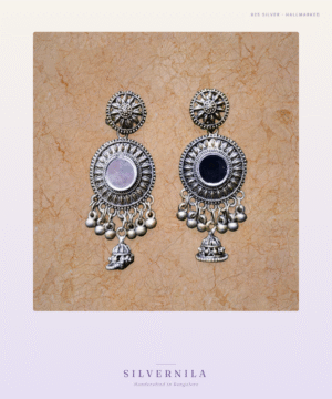 Chandbali - 925 silver earrings - Silvernila